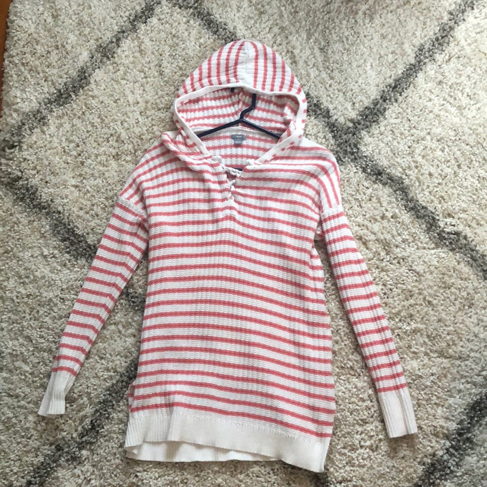Aerie salmon striped hoodie